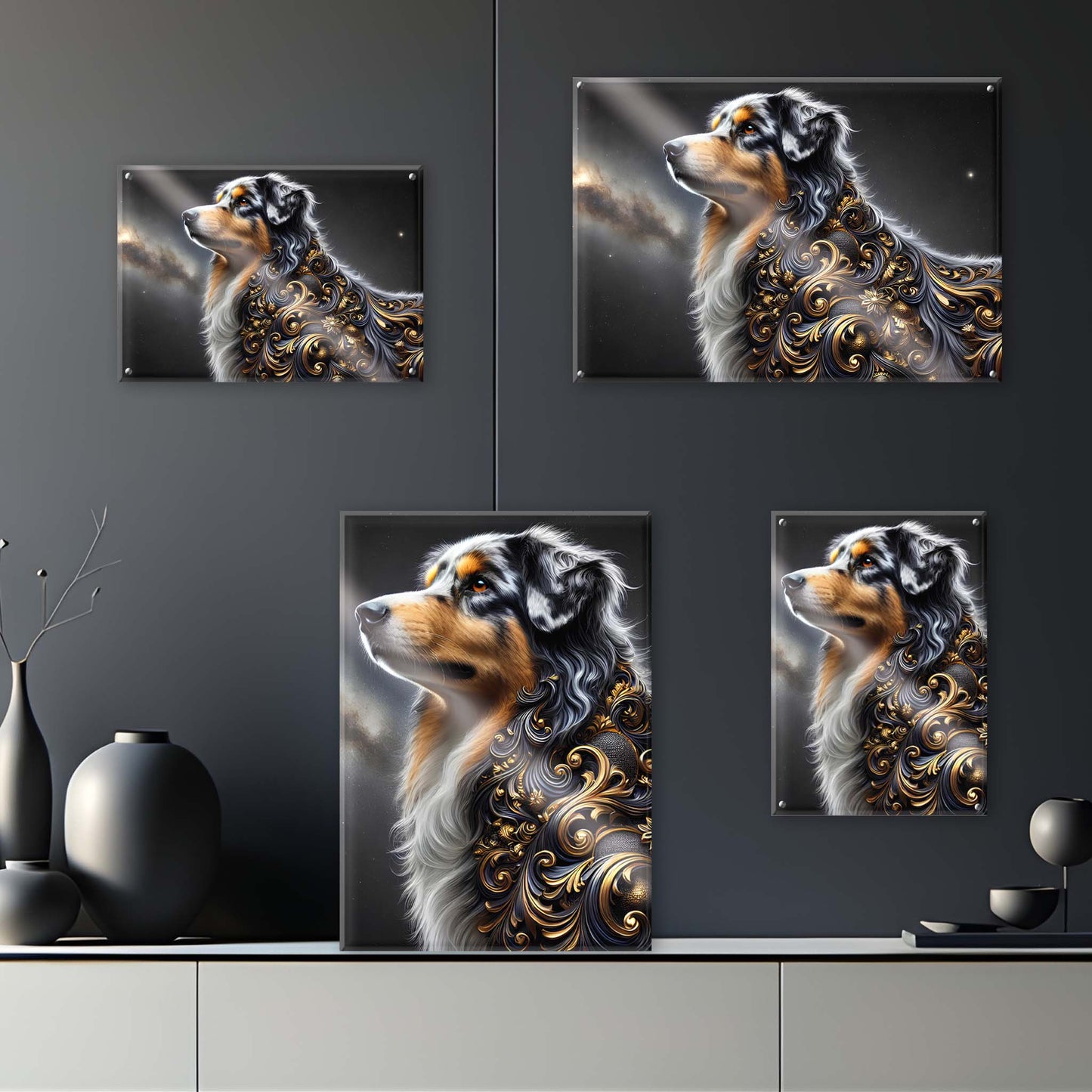 Tableau Berger Australien Noir & Or - 01 - Verre Acrylique