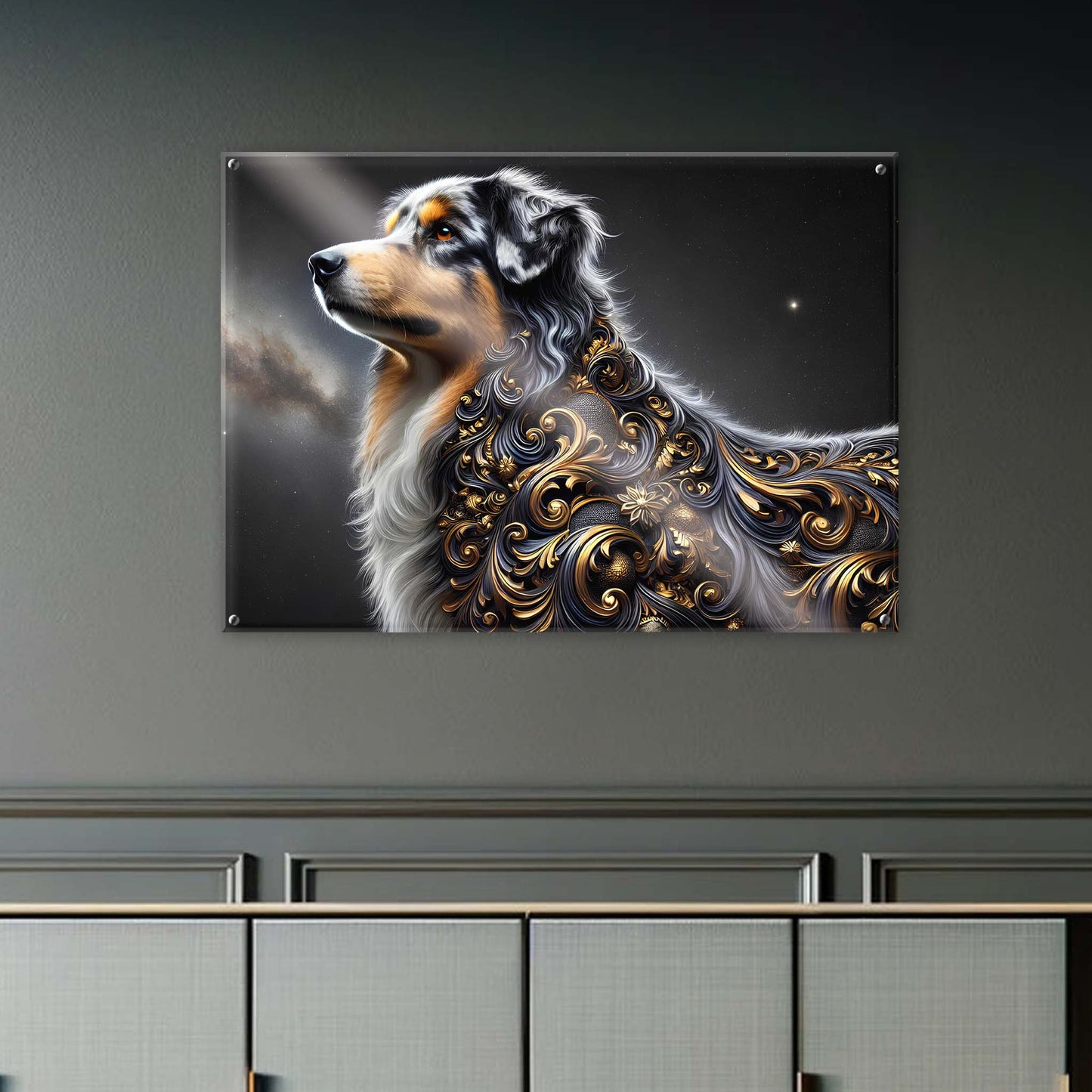 Tableau Berger Australien Noir & Or - 01 - Verre Acrylique