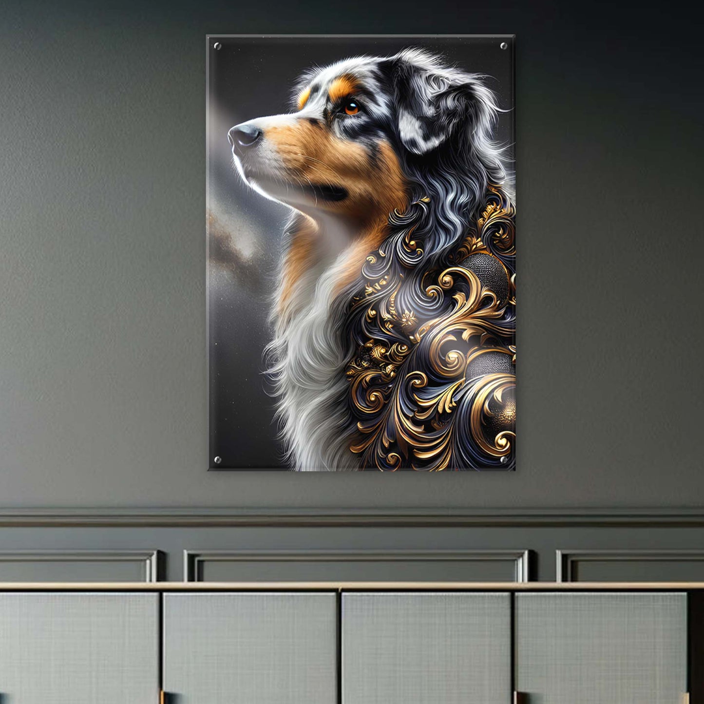 Tableau Berger Australien Noir & Or - 01 - Verre Acrylique
