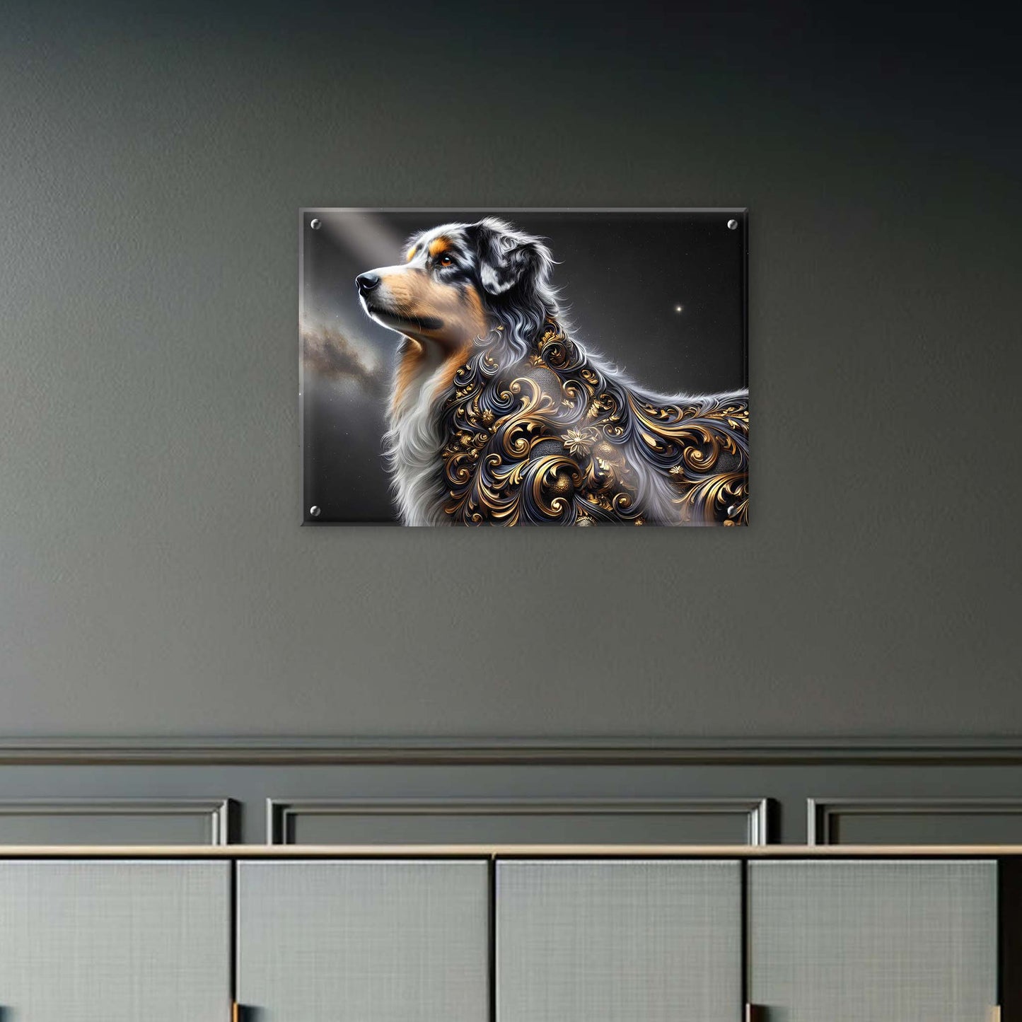 Tableau Berger Australien Noir & Or - 01 - Verre Acrylique