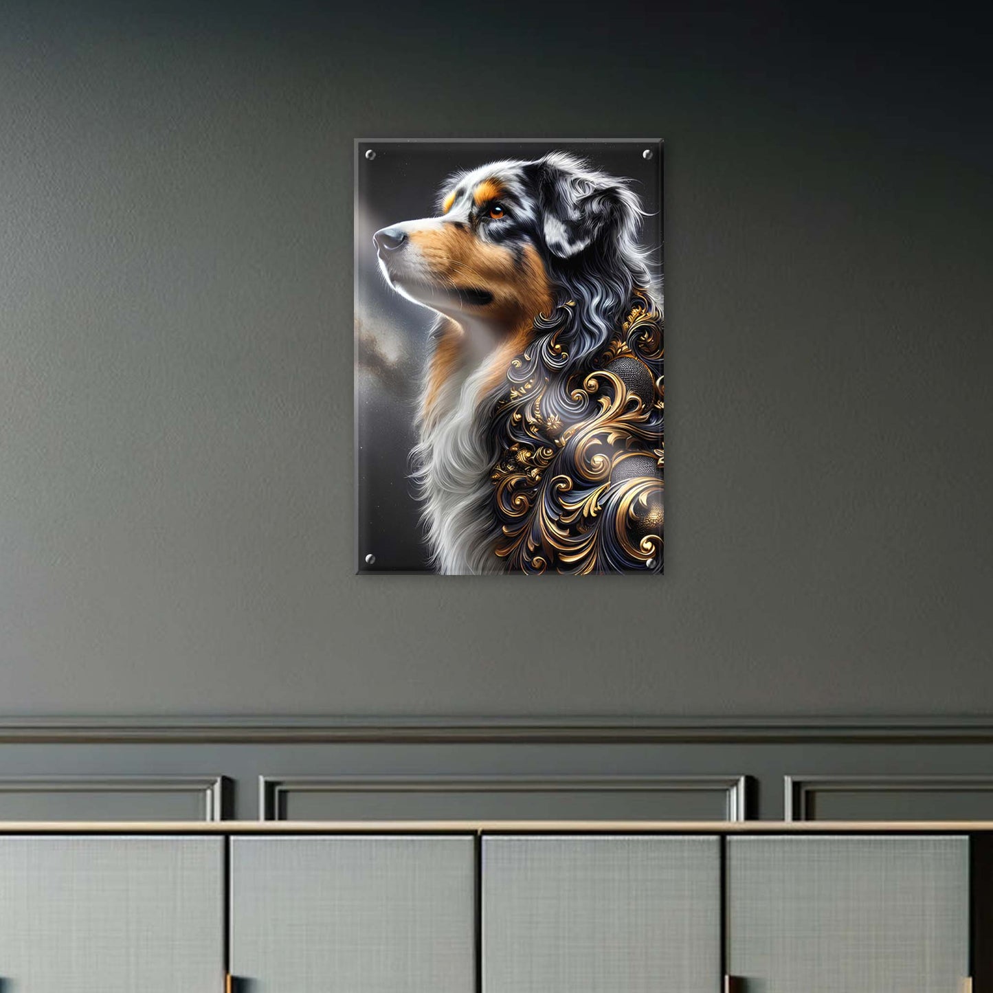 Tableau Berger Australien Noir & Or - 01 - Verre Acrylique