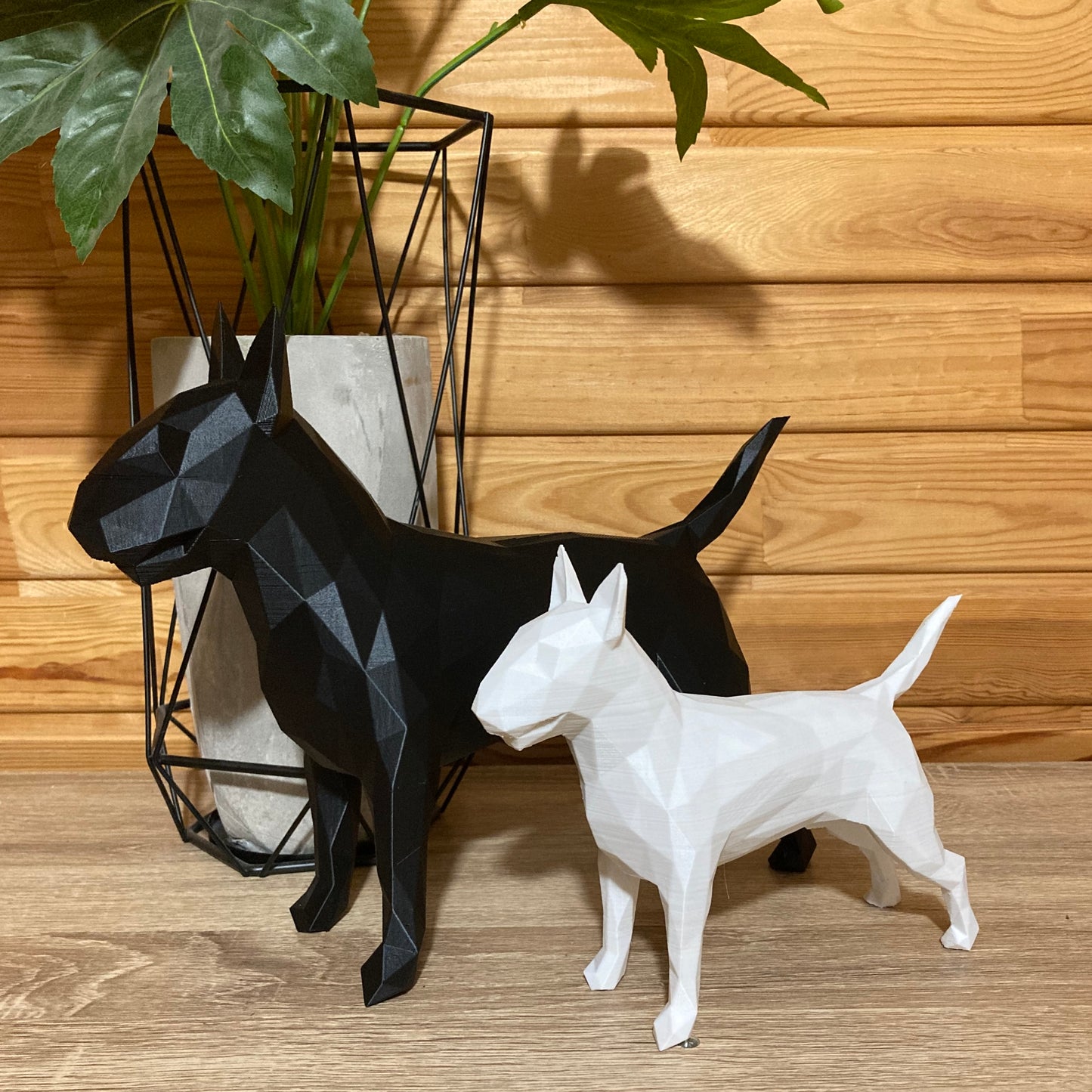 Statue Bull Terrier - Décoration Géométrique