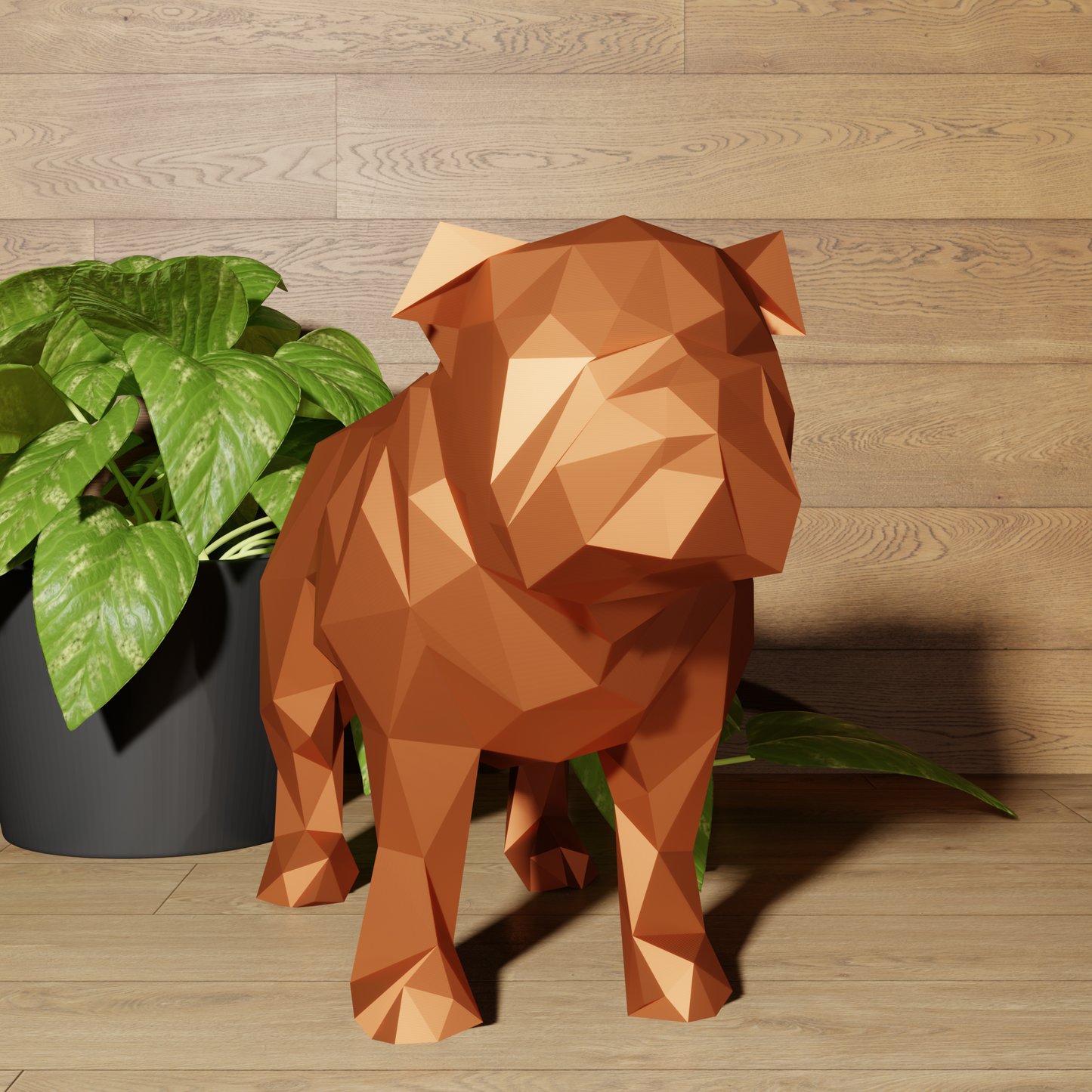 Statue Bouledogue EN - Bulldog - Décoration Géométrique