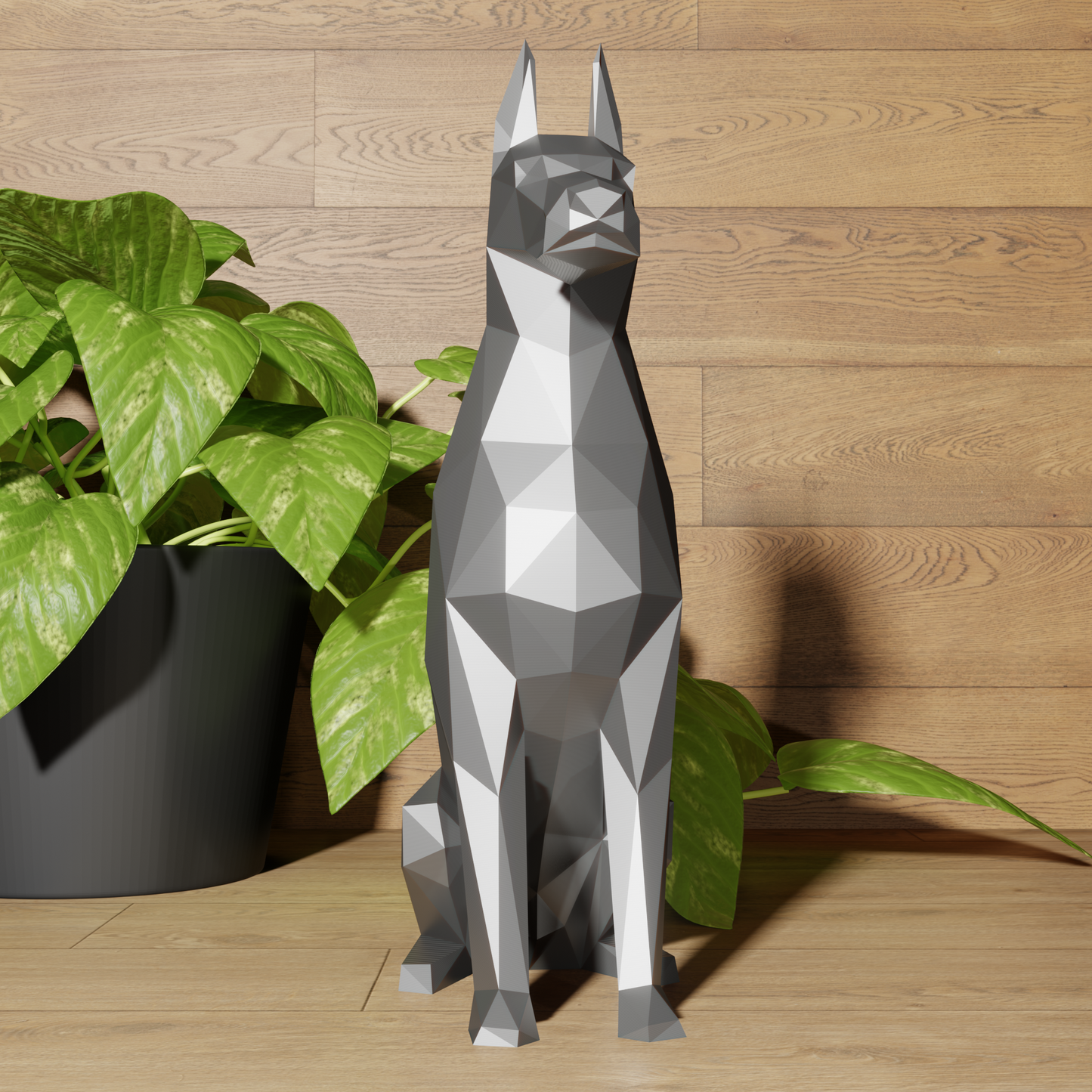 Statue Doberman - Décoration Géométrique