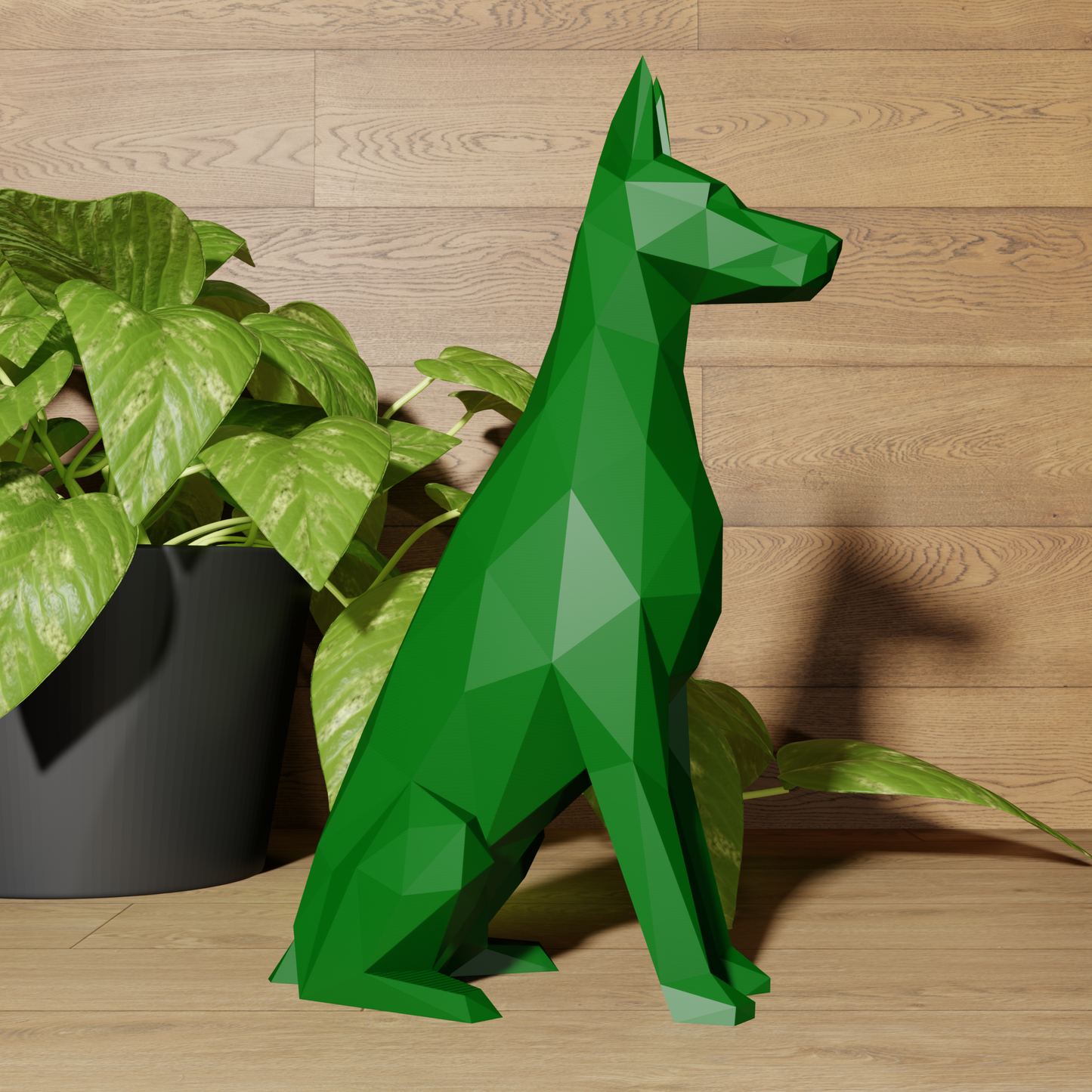 Statue Doberman - Décoration Géométrique