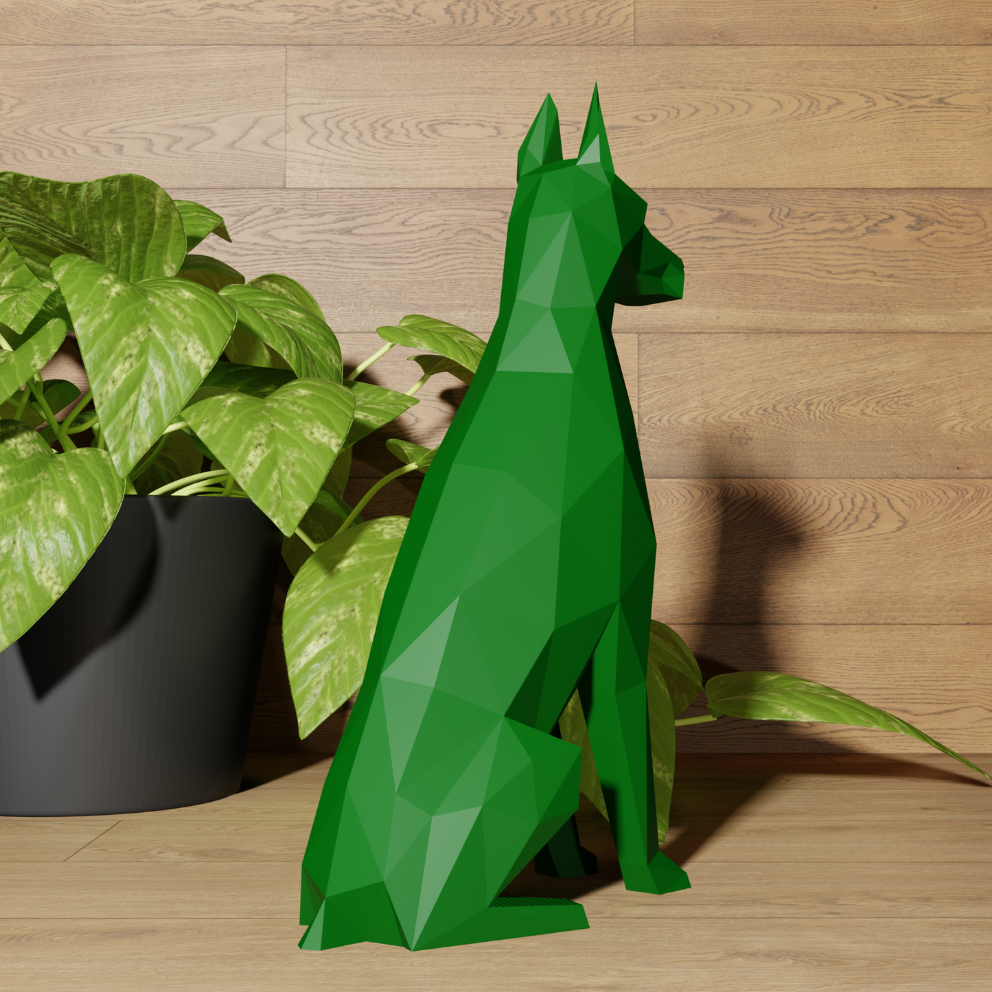 Statue Doberman - Décoration Géométrique