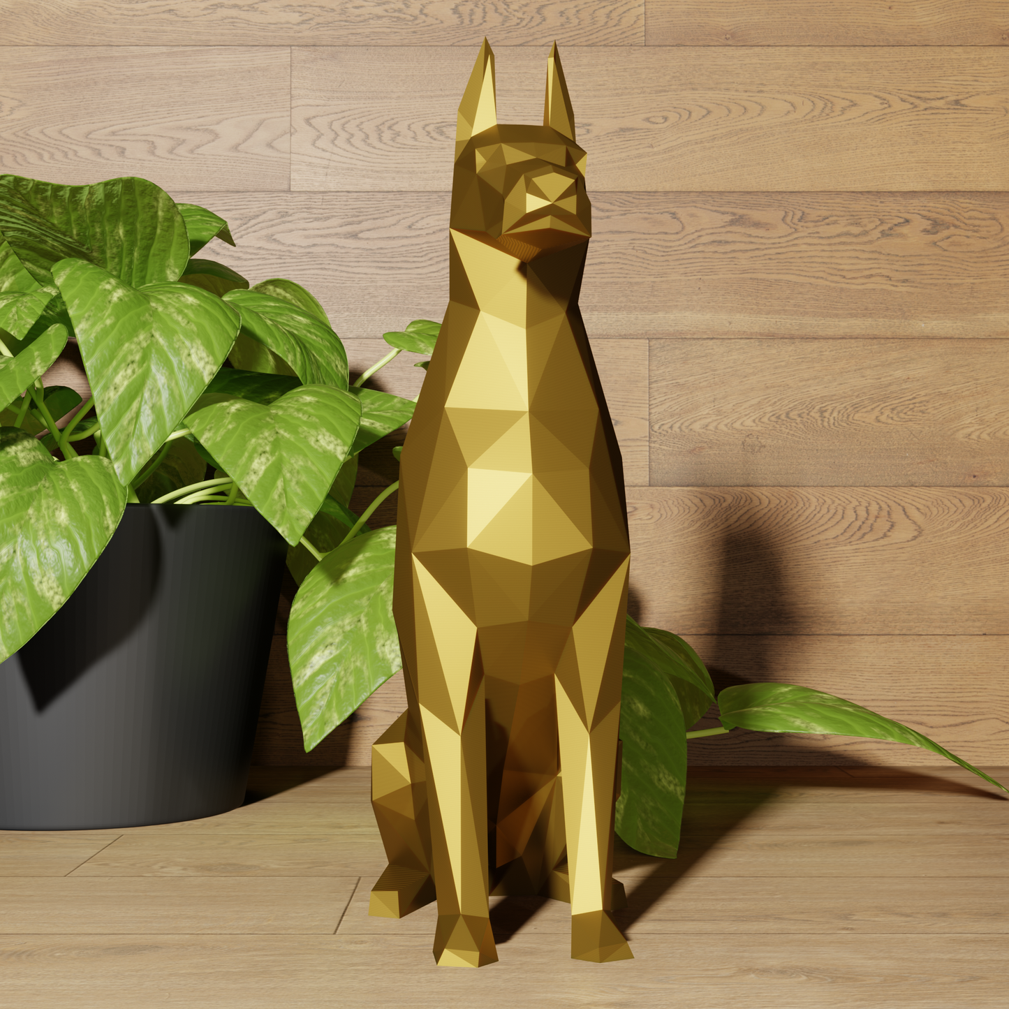 Statue Doberman - Décoration Géométrique