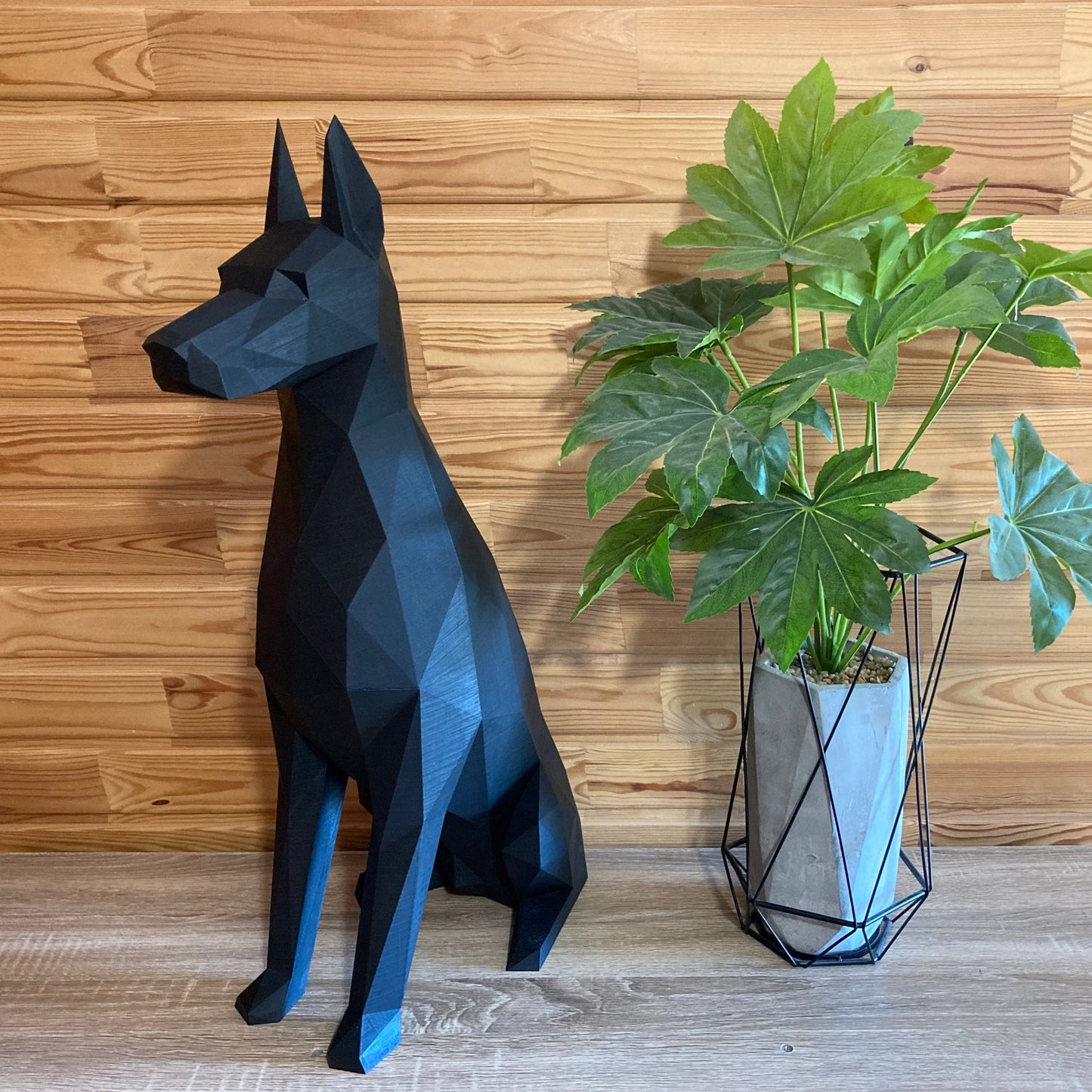 Statue Doberman - Décoration Géométrique
