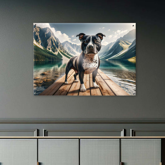 Tableau Staffordshire Bull Terrier - Montagne - Nature - Model 01