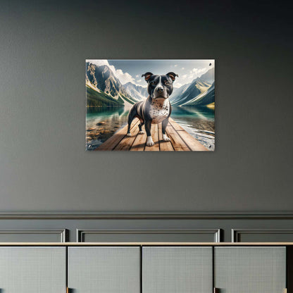 Tableau Staffordshire Bull Terrier - Montagne - Paysage - Model 01