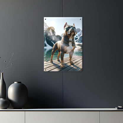 Tableau American Bully - Montagne - Paysage - Model 01