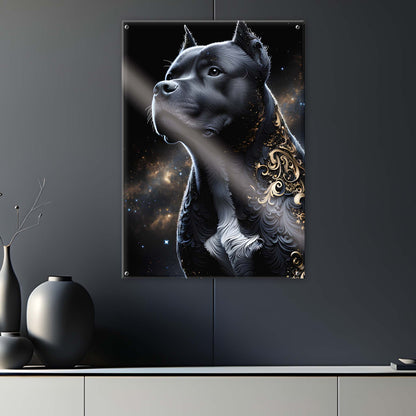 Tableau American Staff AmStaff Noir & Or - 01 - Verre Acrylique
