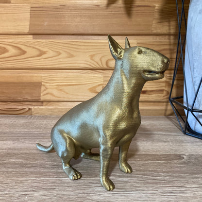 Statue Bull Terrier Assis - Décoration Réaliste