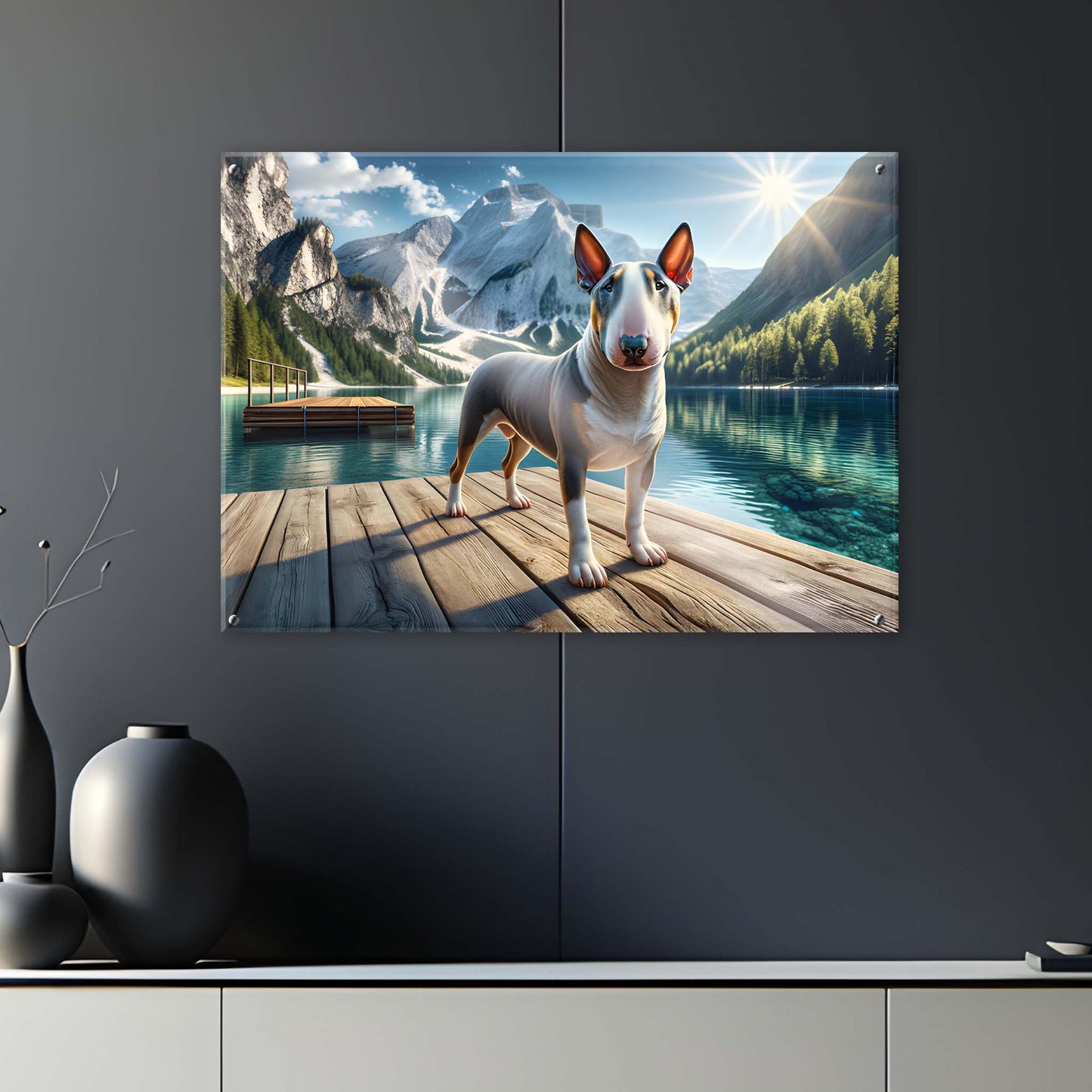 Tableau BullTerrier - Montagne - Paysage - Model 01