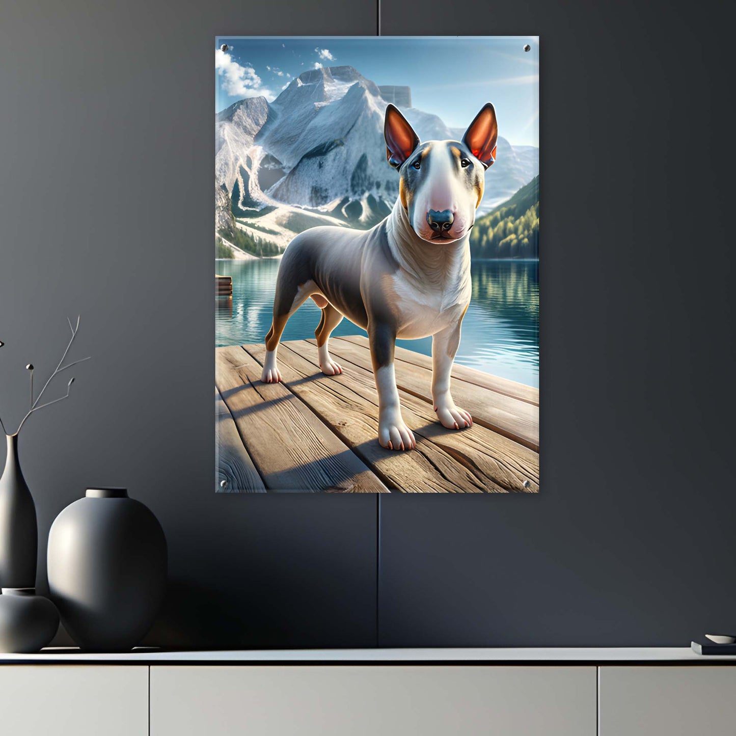 Tableau BullTerrier - Montagne - Paysage - Model 01