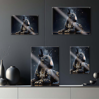 Tableau BullTerrier Noir & Or - 01 - Verre Acrylique