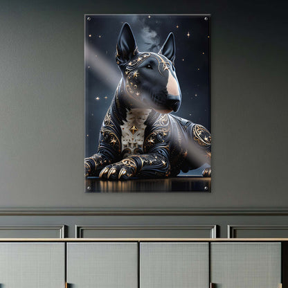 Tableau BullTerrier Noir & Or - 01 - Verre Acrylique