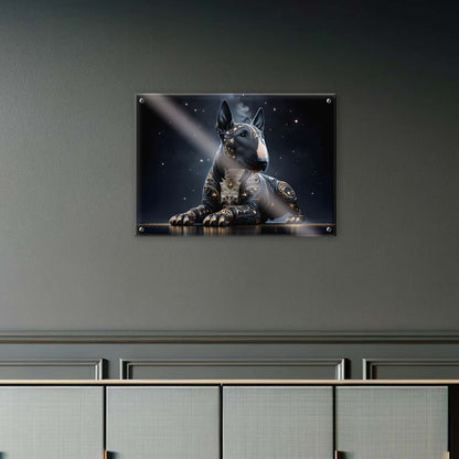 Tableau BullTerrier Noir & Or - 01 - Verre Acrylique